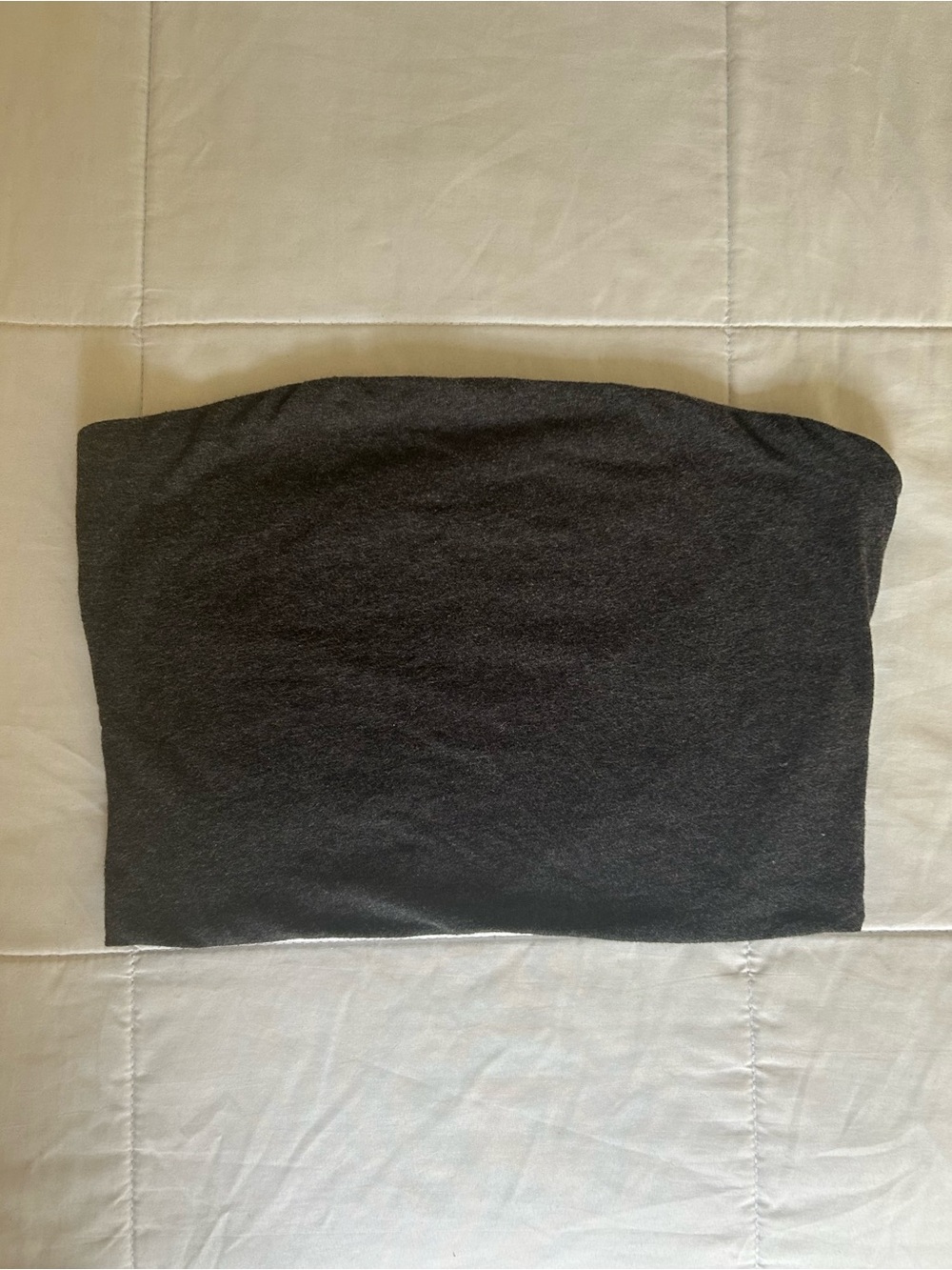 Active Basic Charcoal Gray Tube Crop Top